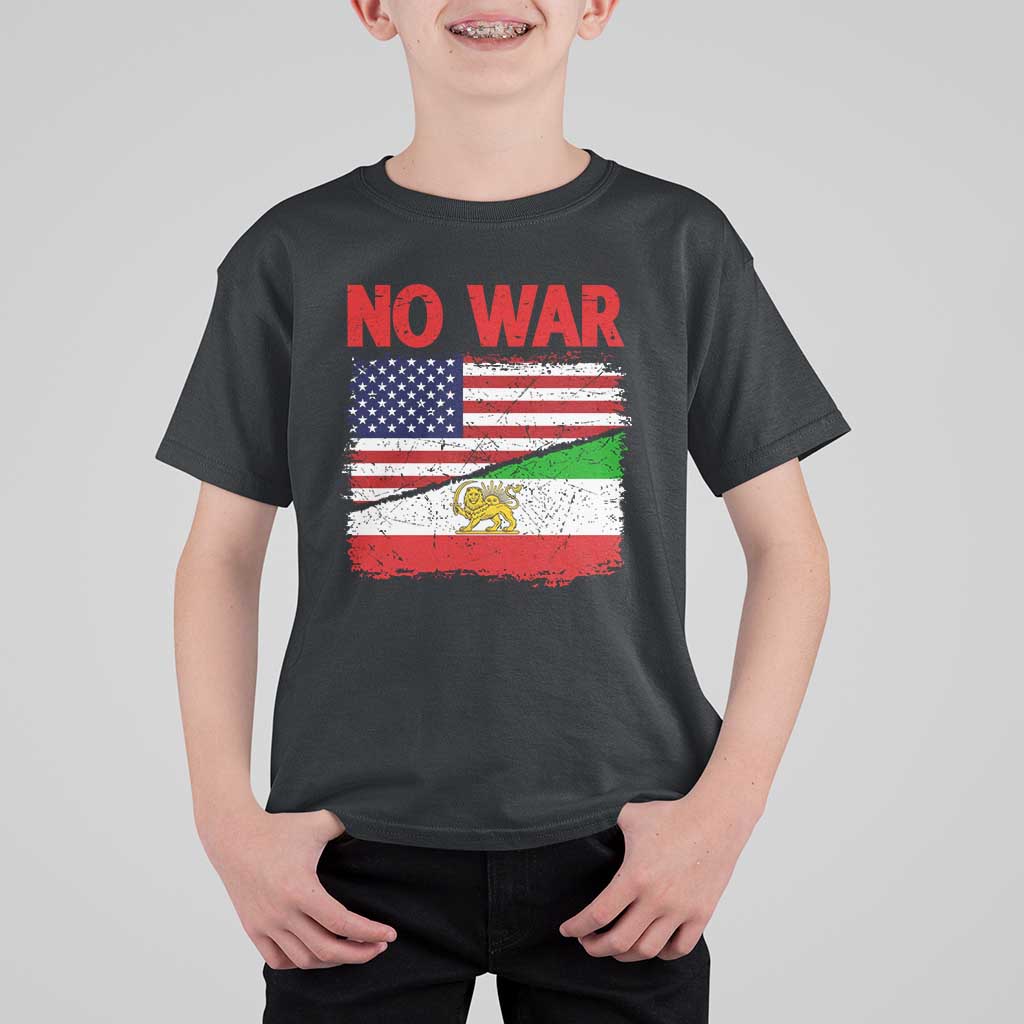 Free Iran T Shirt For Kid No War Peace American Iran Unity