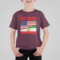 Free Iran T Shirt For Kid No War Peace American Iran Unity