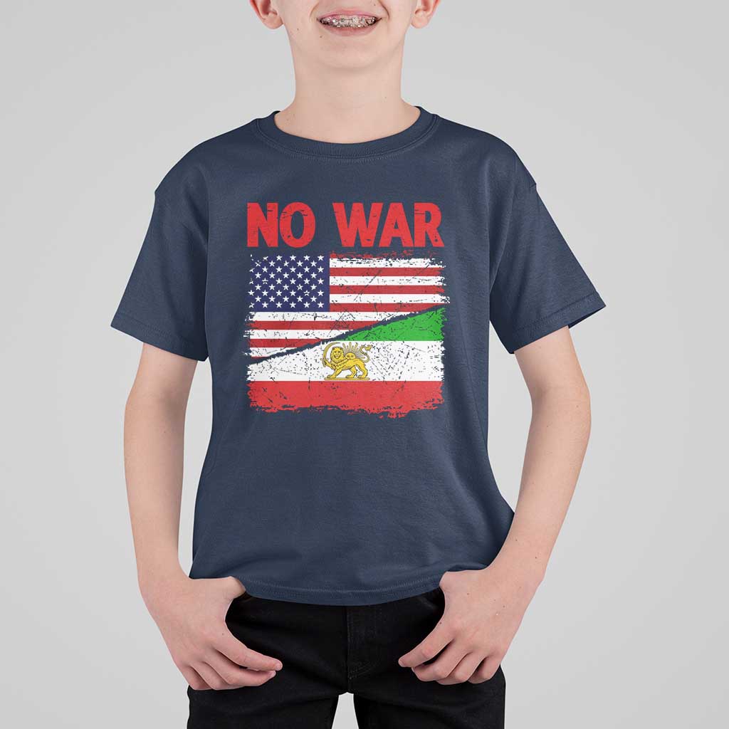 Free Iran T Shirt For Kid No War Peace American Iran Unity