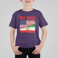Free Iran T Shirt For Kid No War Peace American Iran Unity