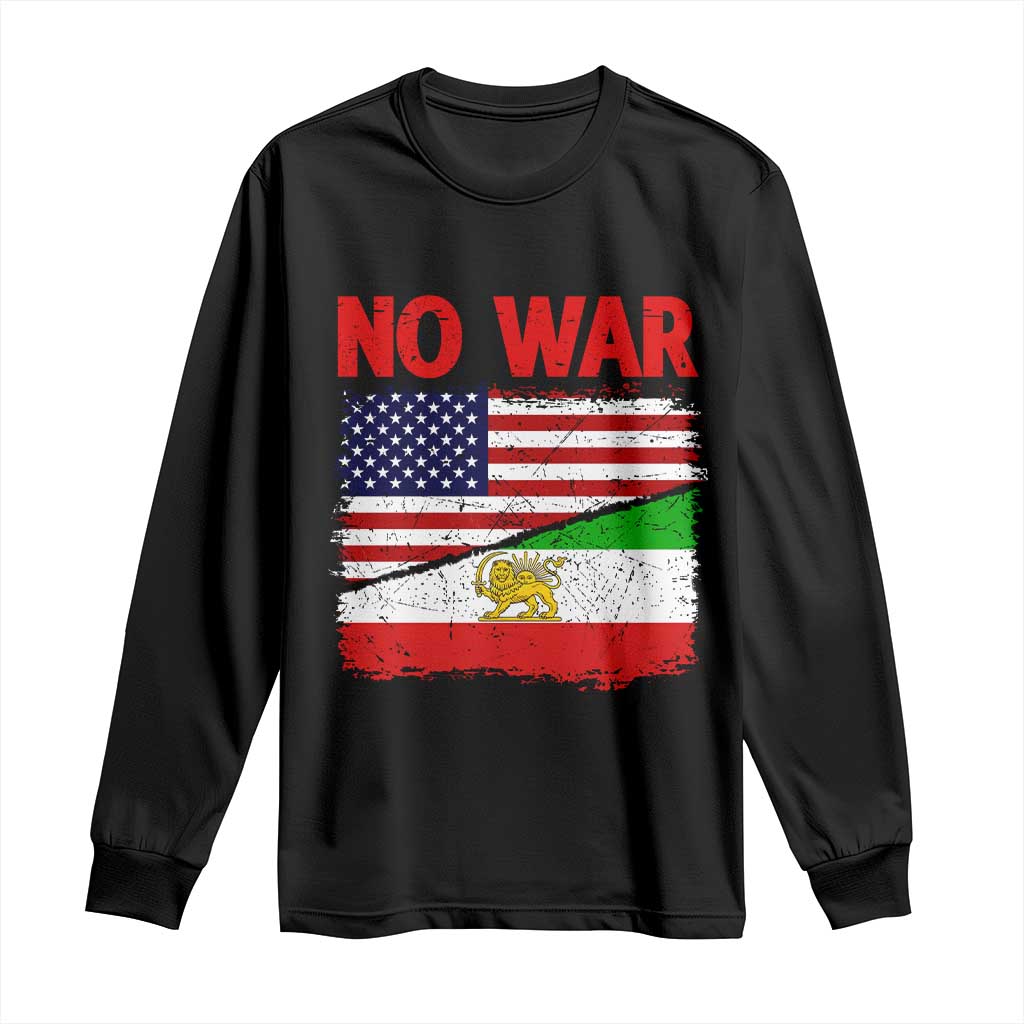 Free Iran Long Sleeve Shirt No War Peace American Iran Unity