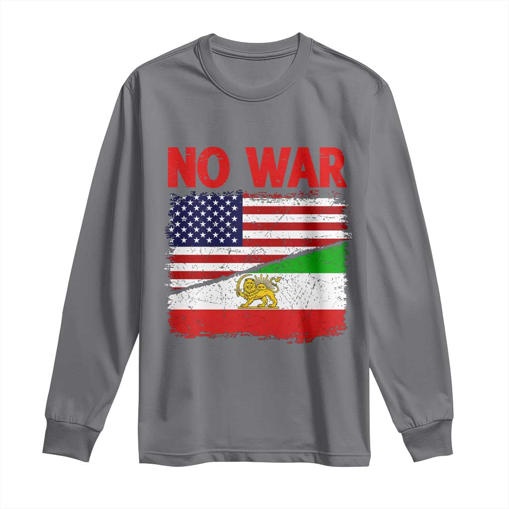 Free Iran Long Sleeve Shirt No War Peace American Iran Unity