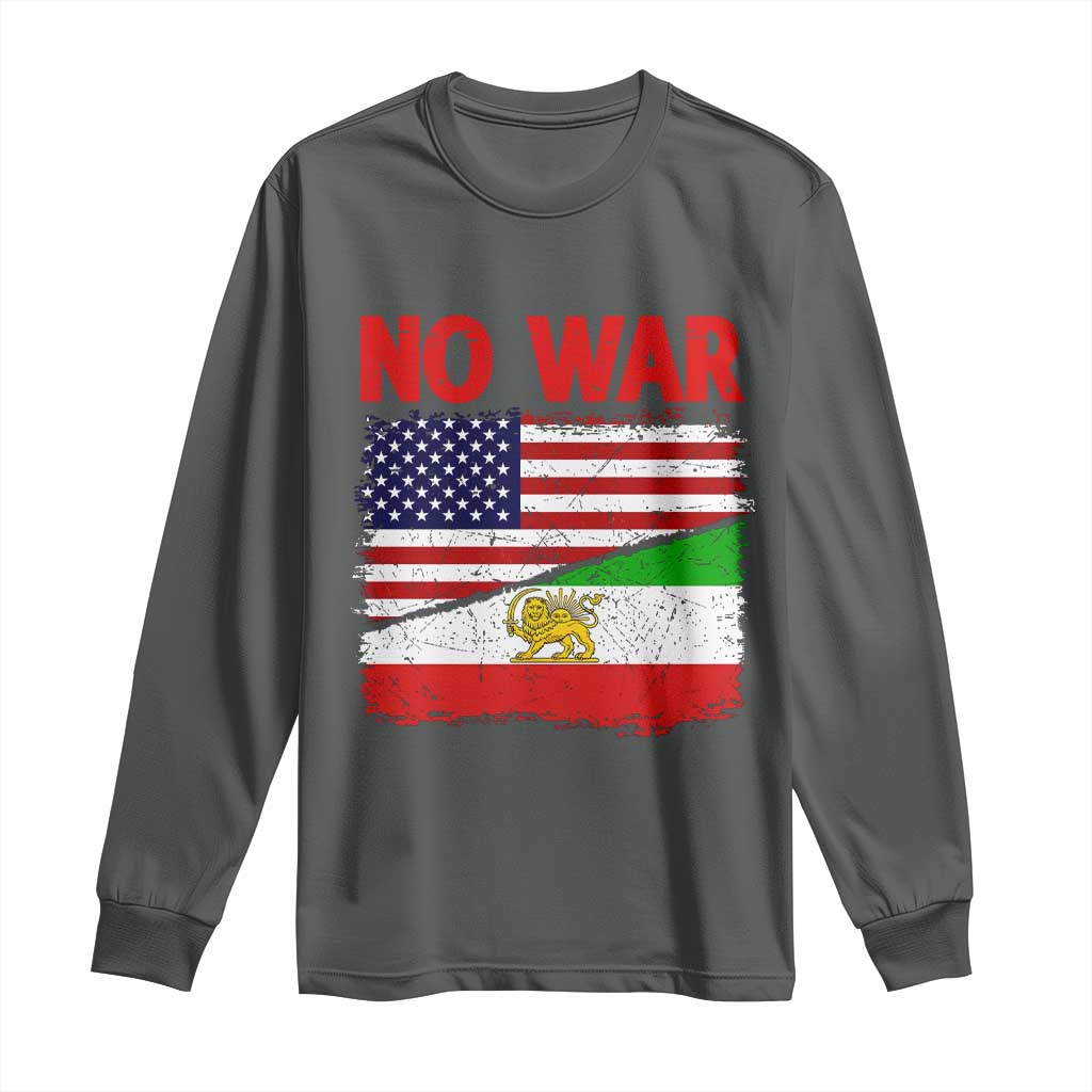 Free Iran Long Sleeve Shirt No War Peace American Iran Unity