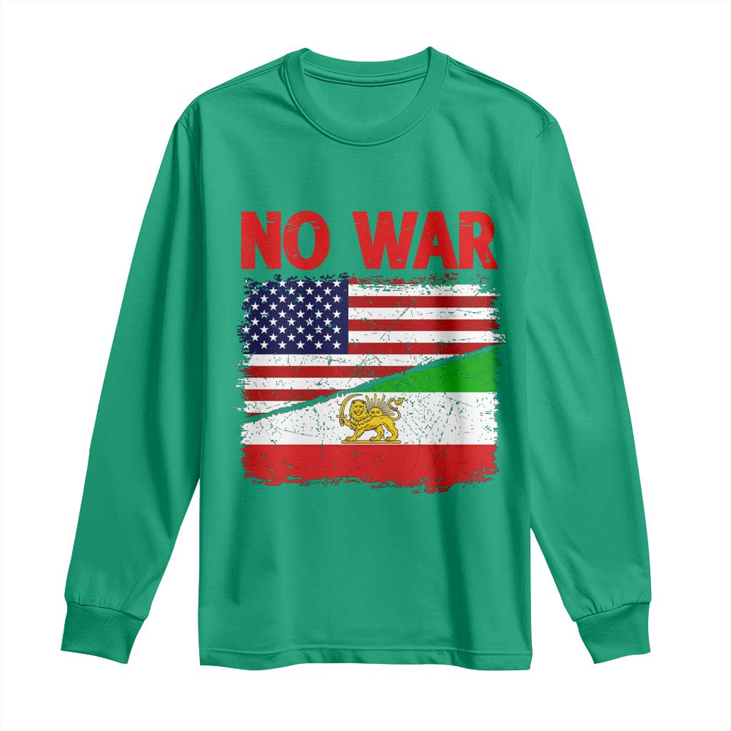 Free Iran Long Sleeve Shirt No War Peace American Iran Unity
