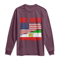 Free Iran Long Sleeve Shirt No War Peace American Iran Unity