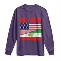 Free Iran Long Sleeve Shirt No War Peace American Iran Unity