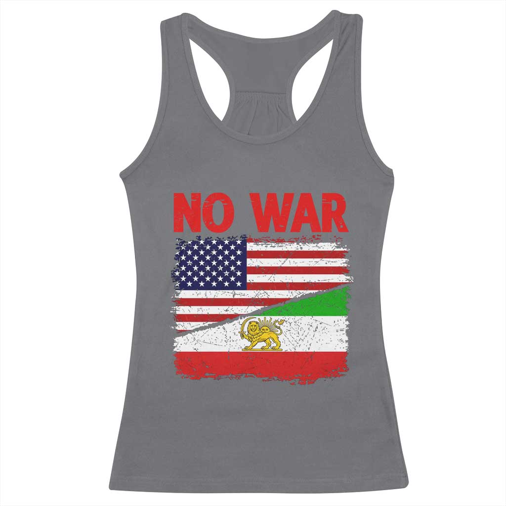Free Iran Racerback Tank Top No War Peace American Iran Unity