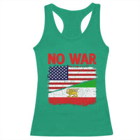 Free Iran Racerback Tank Top No War Peace American Iran Unity