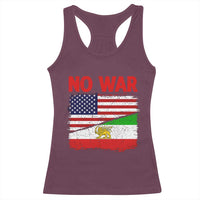 Free Iran Racerback Tank Top No War Peace American Iran Unity