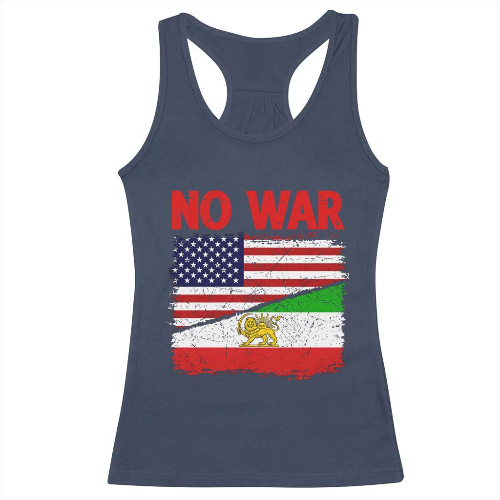 Free Iran Racerback Tank Top No War Peace American Iran Unity