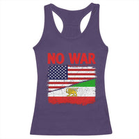 Free Iran Racerback Tank Top No War Peace American Iran Unity