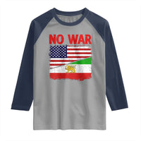 Free Iran Raglan Shirt No War Peace American Iran Unity