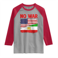 Free Iran Raglan Shirt No War Peace American Iran Unity