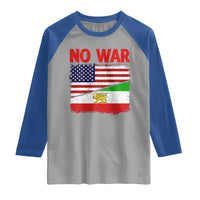 Free Iran Raglan Shirt No War Peace American Iran Unity