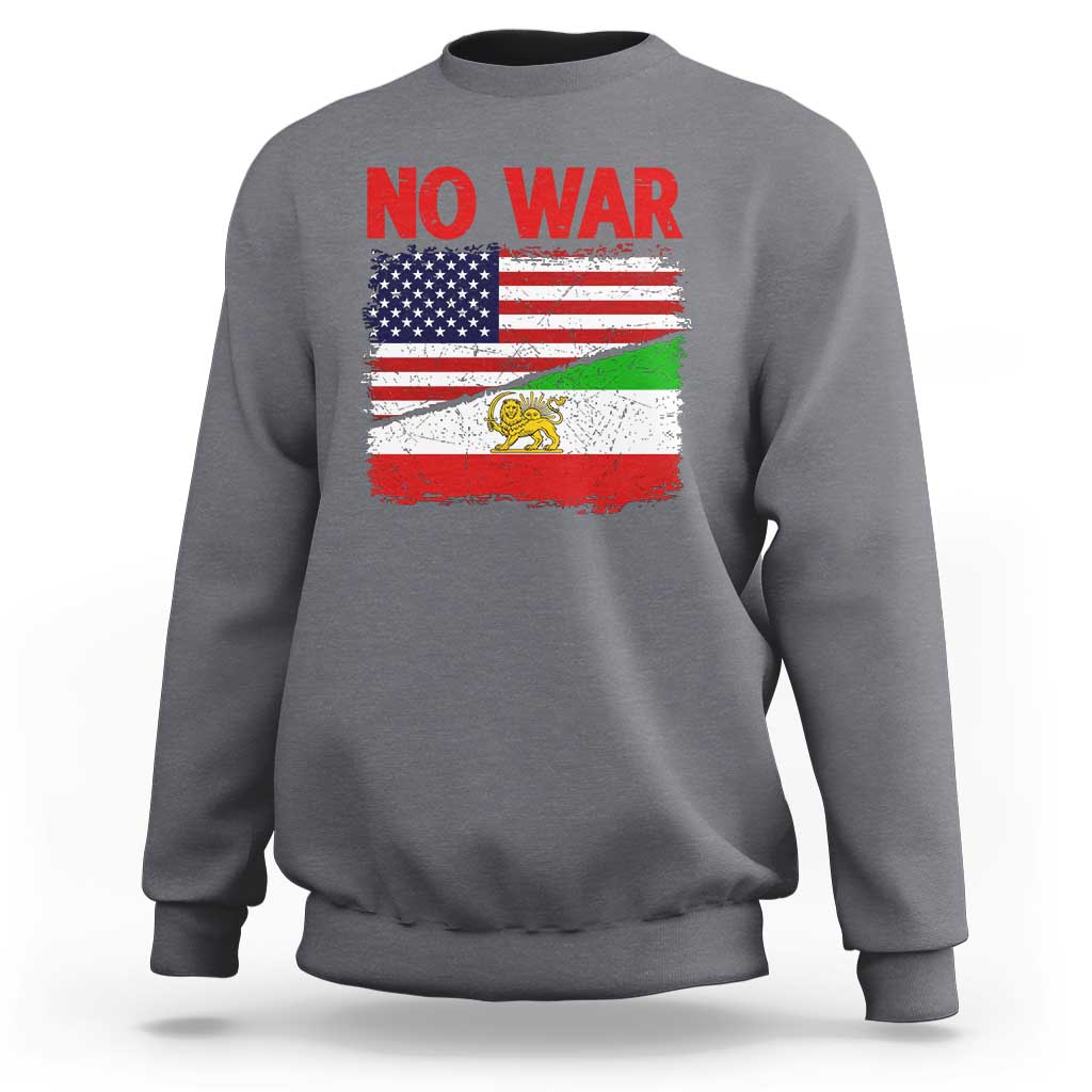 Free Iran Sweatshirt No War Peace American Iran Unity