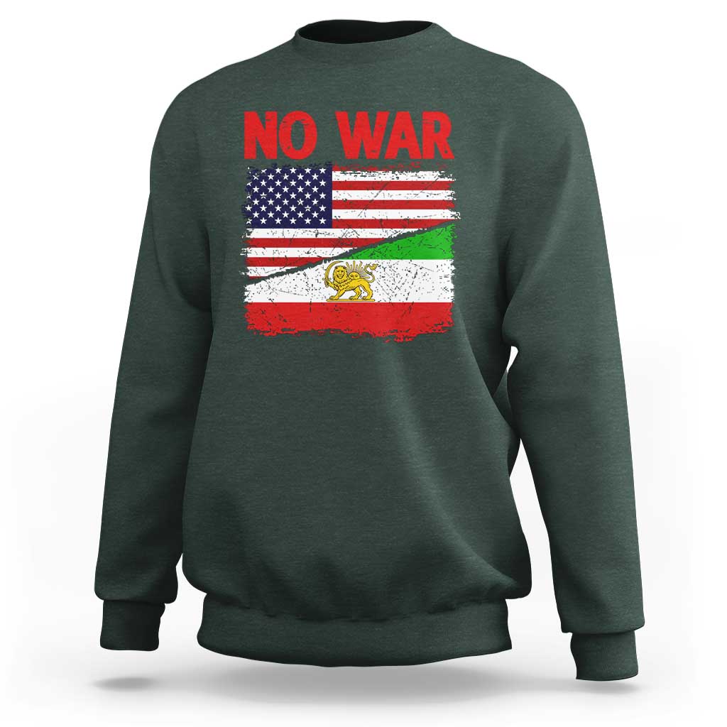 Free Iran Sweatshirt No War Peace American Iran Unity