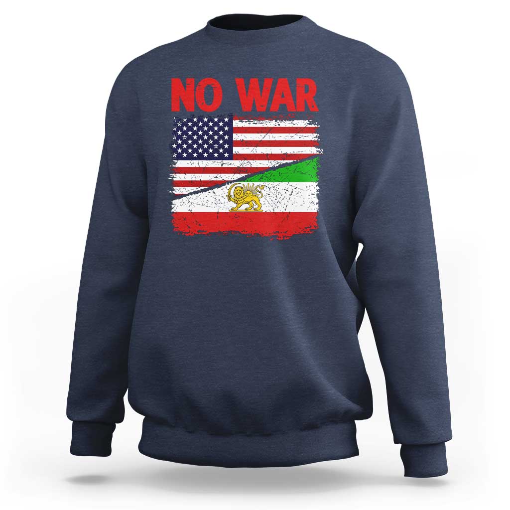 Free Iran Sweatshirt No War Peace American Iran Unity