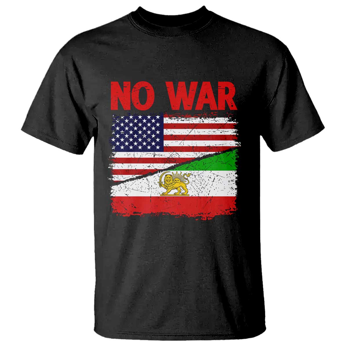 Free Iran T Shirt No War Peace American Iran Unity