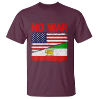 Free Iran T Shirt No War Peace American Iran Unity
