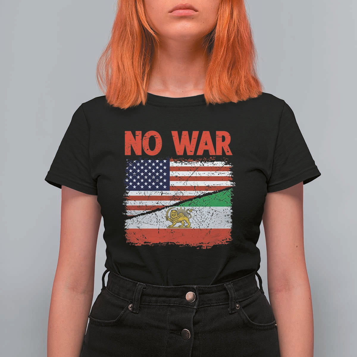 Free Iran T Shirt For Women No War Peace American Iran Unity
