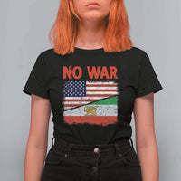 Free Iran T Shirt For Women No War Peace American Iran Unity