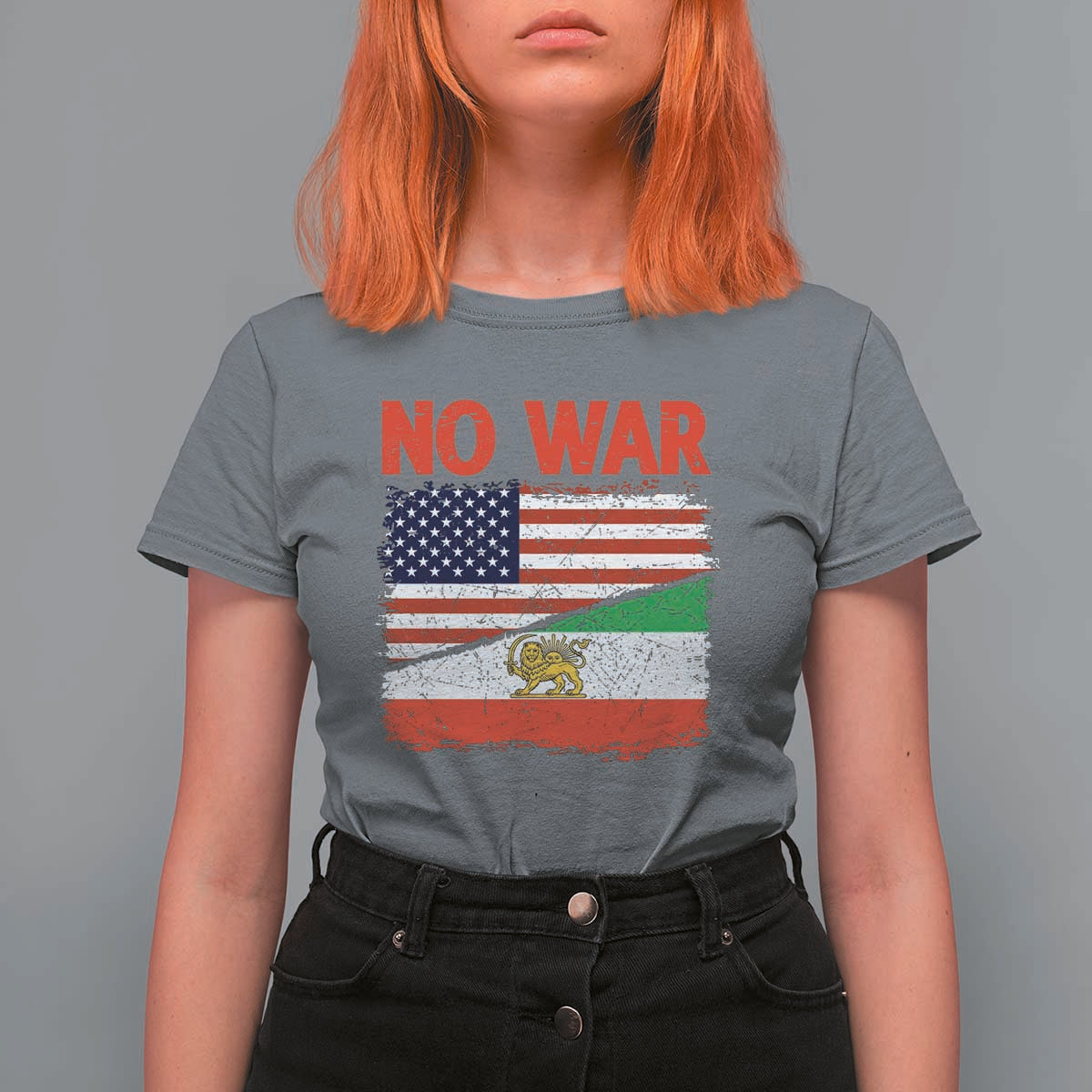 Free Iran T Shirt For Women No War Peace American Iran Unity