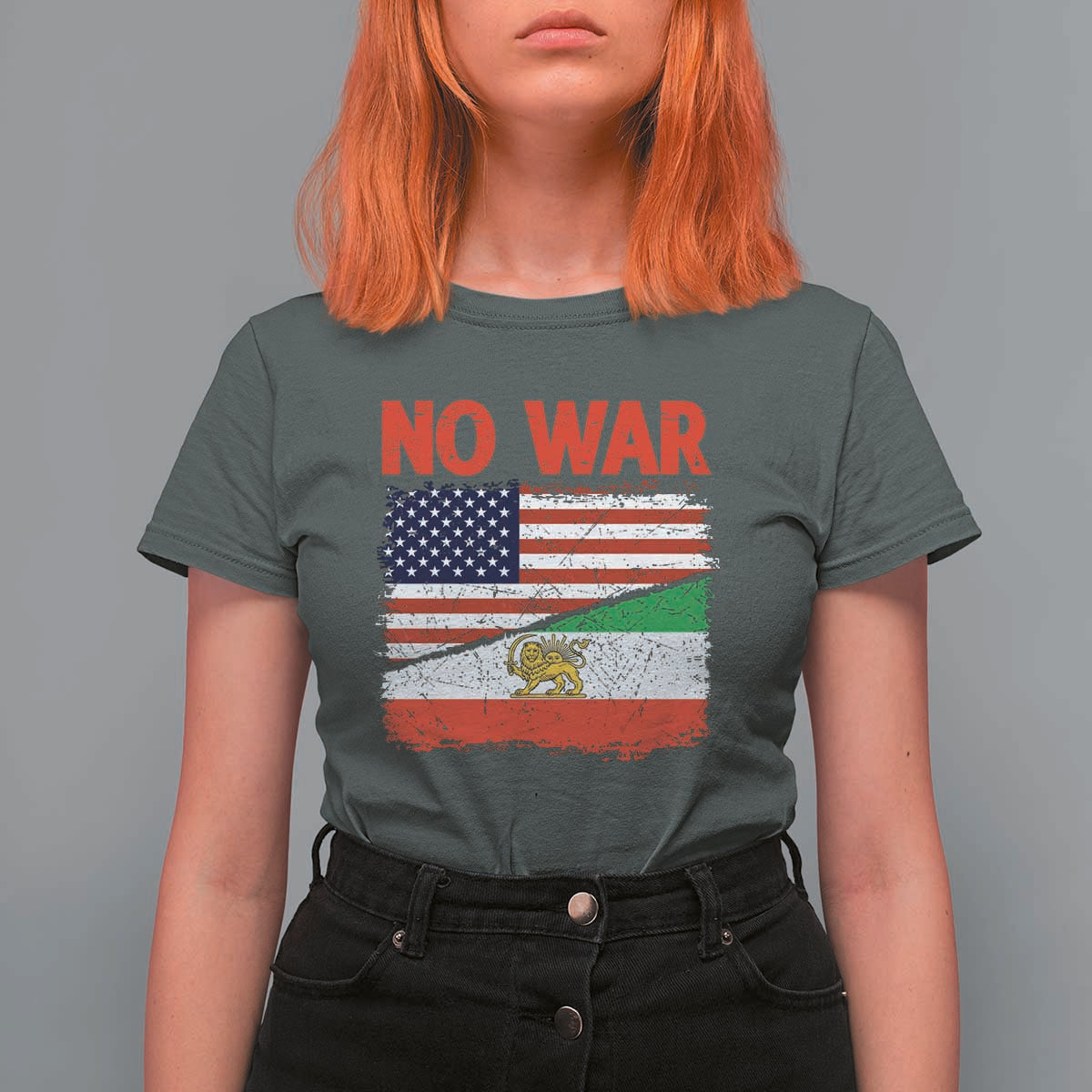 Free Iran T Shirt For Women No War Peace American Iran Unity