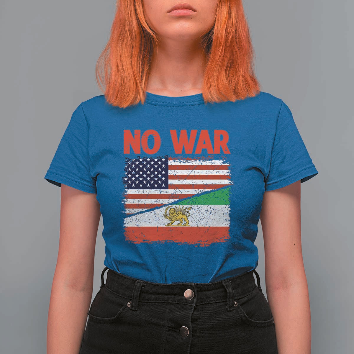 Free Iran T Shirt For Women No War Peace American Iran Unity