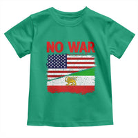 Free Iran Toddler T Shirt No War Peace American Iran Unity