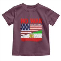 Free Iran Toddler T Shirt No War Peace American Iran Unity