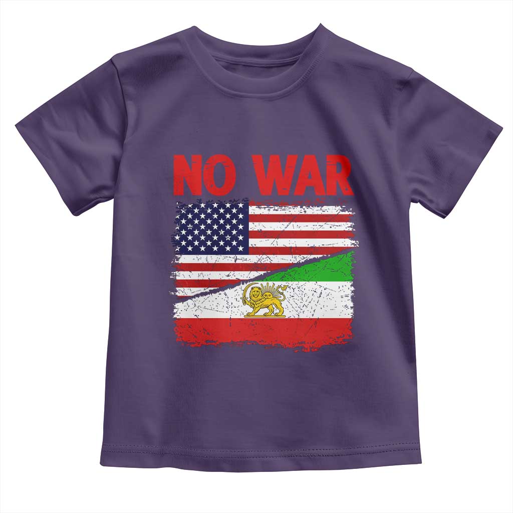Free Iran Toddler T Shirt No War Peace American Iran Unity