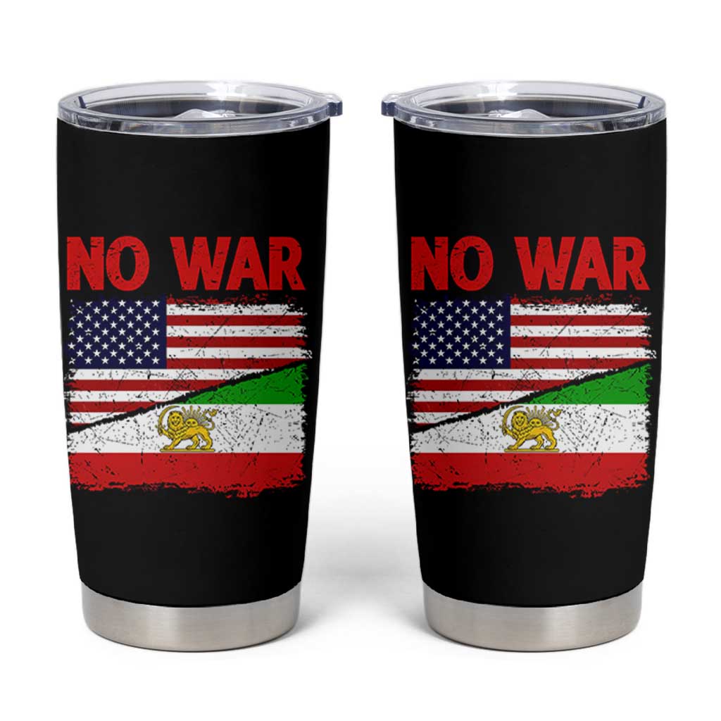 Free Iran Tumbler Cup No War Peace American Iran Unity