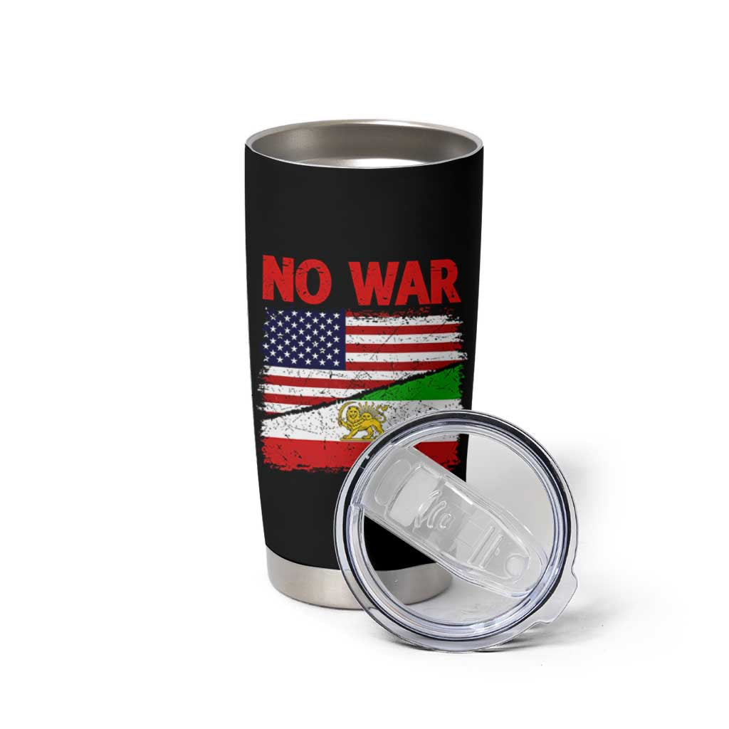 Free Iran Tumbler Cup No War Peace American Iran Unity