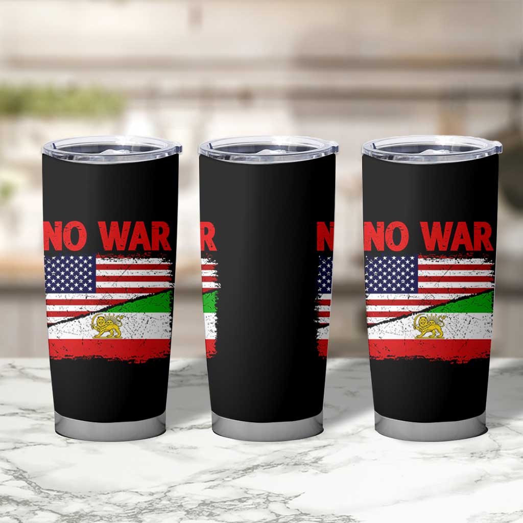 Free Iran Tumbler Cup No War Peace American Iran Unity