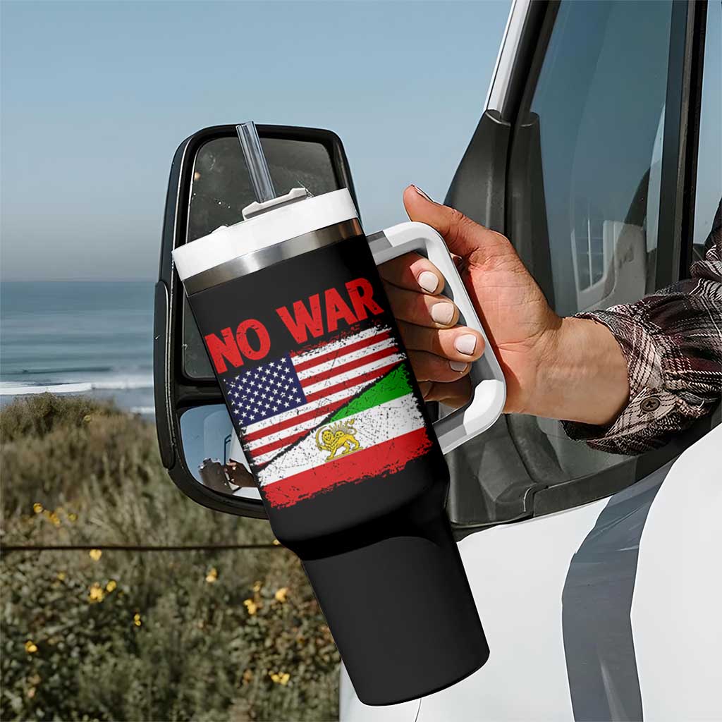Free Iran Tumbler With Handle No War Peace American Iran Unity