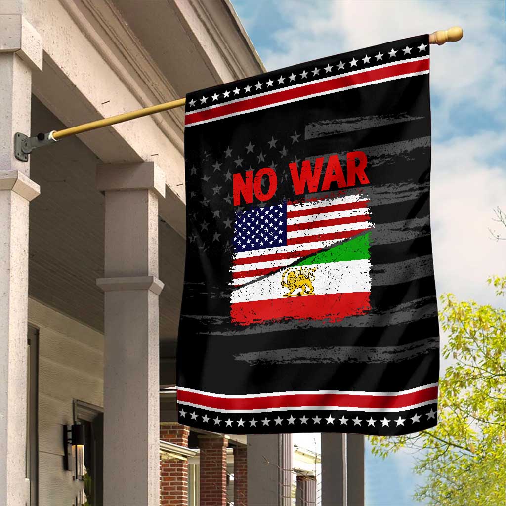 Free Iran Garden Flag No War Peace American Iran Unity