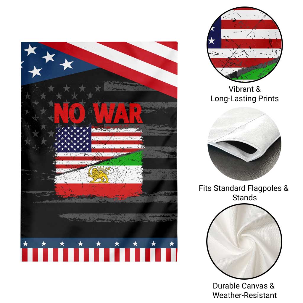 Free Iran Garden Flag No War Peace American Iran Unity