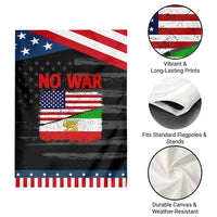 Free Iran Garden Flag No War Peace American Iran Unity