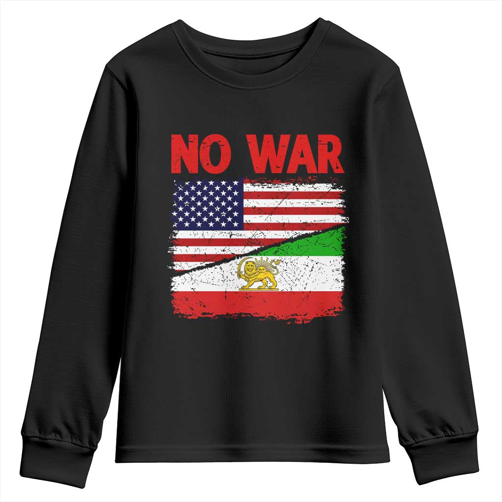 Free Iran Youth Sweatshirt No War Peace American Iran Unity