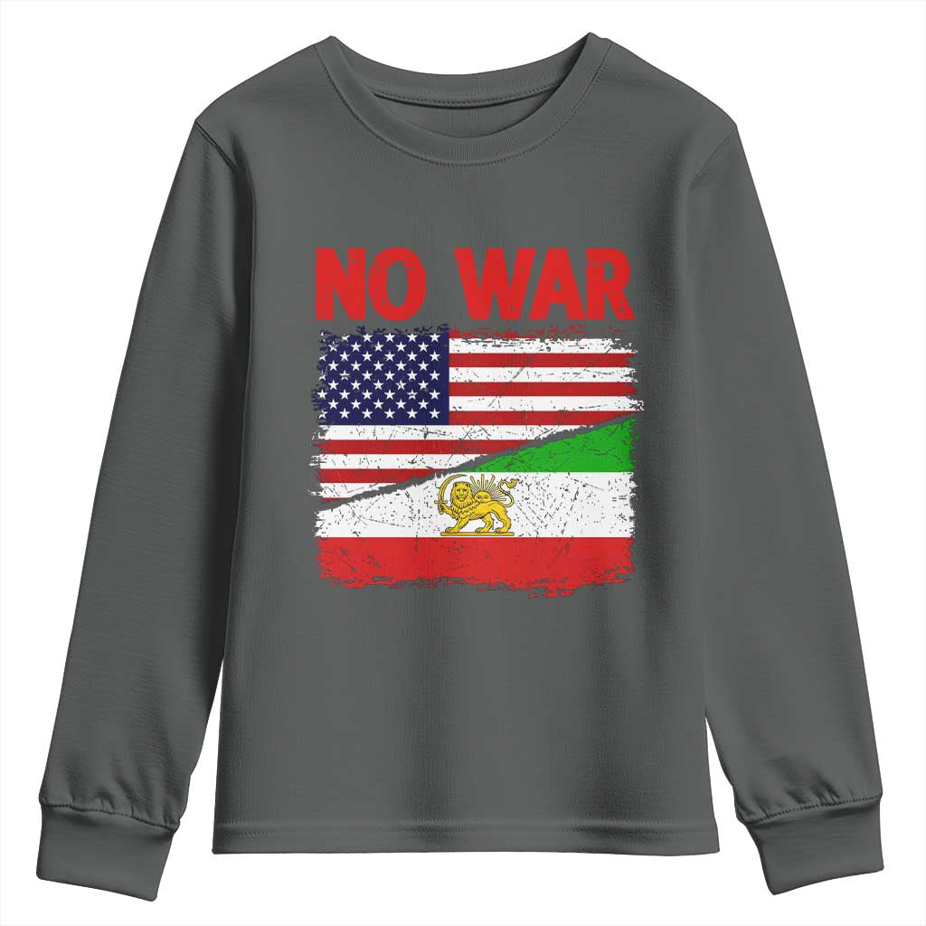 Free Iran Youth Sweatshirt No War Peace American Iran Unity