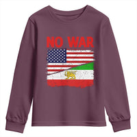 Free Iran Youth Sweatshirt No War Peace American Iran Unity