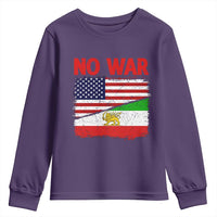 Free Iran Youth Sweatshirt No War Peace American Iran Unity
