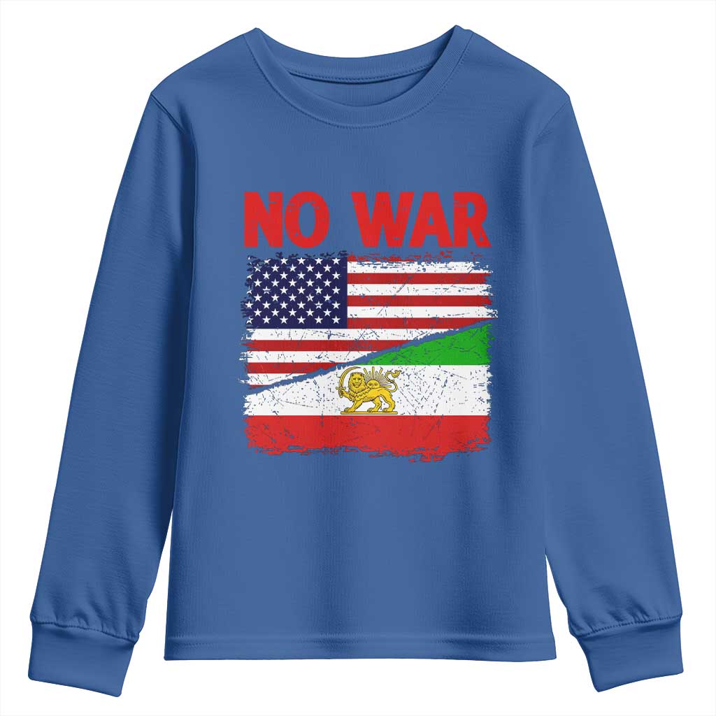 Free Iran Youth Sweatshirt No War Peace American Iran Unity