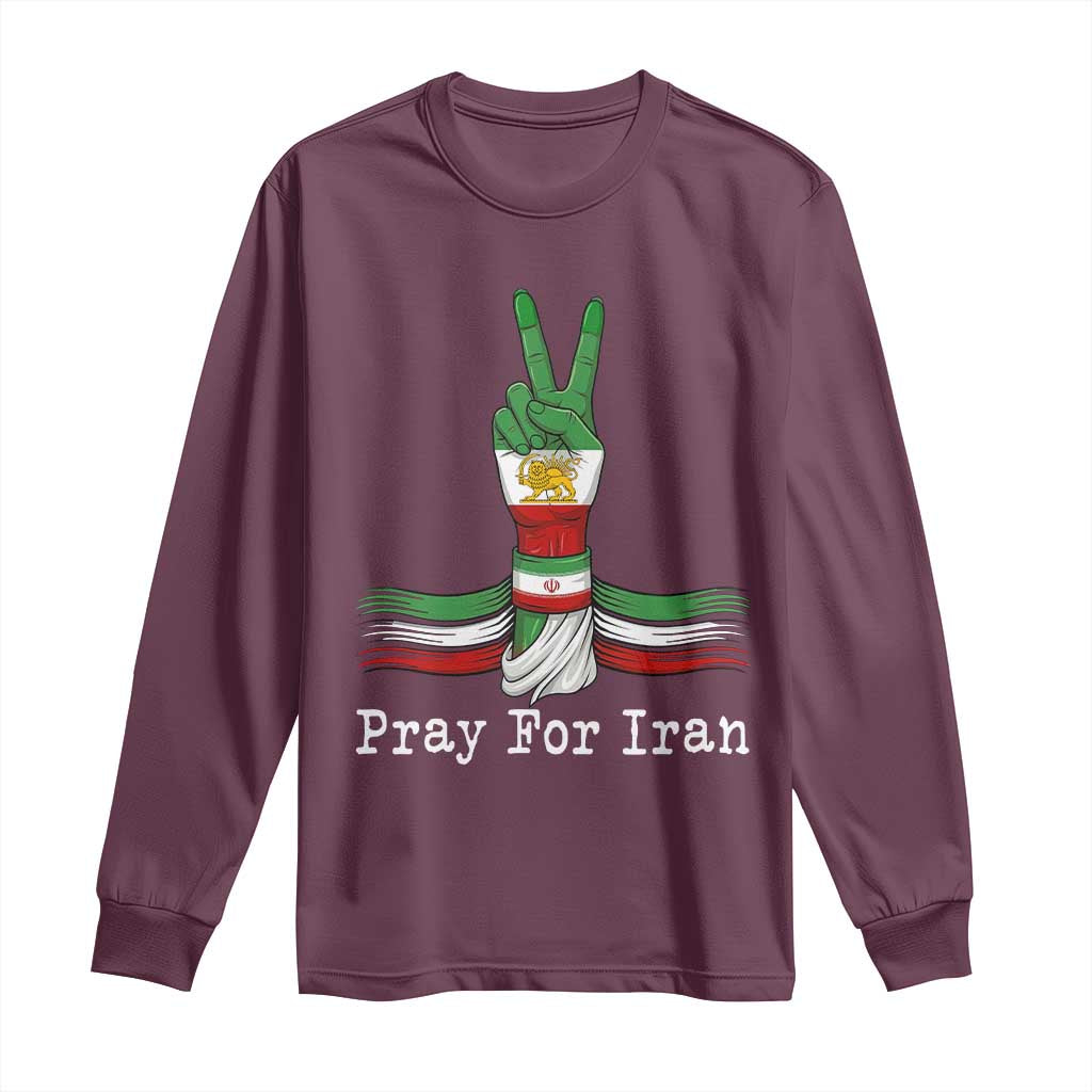 Free Iran Support Long Sleeve Shirt Pray For Iran
