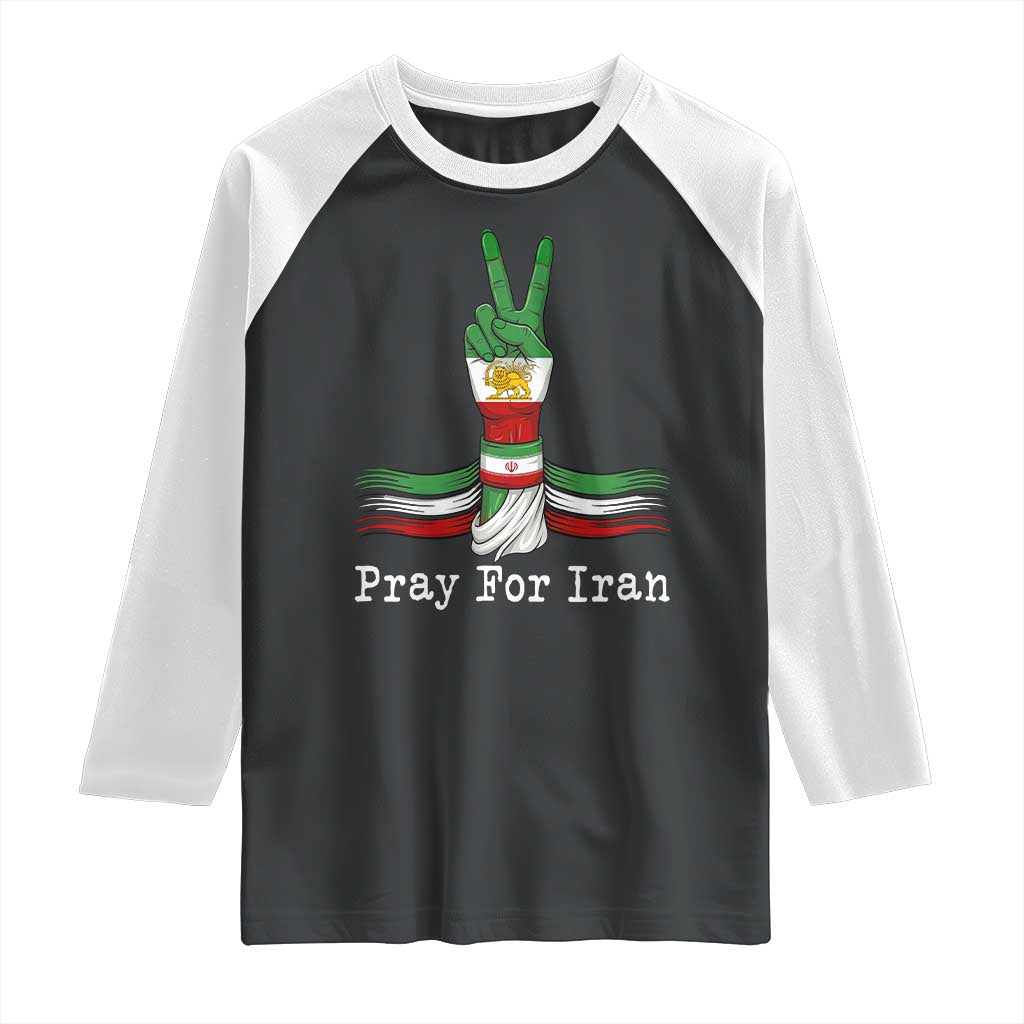 Free Iran Support Raglan Shirt Pray For Iran