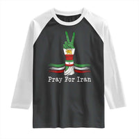 Free Iran Support Raglan Shirt Pray For Iran