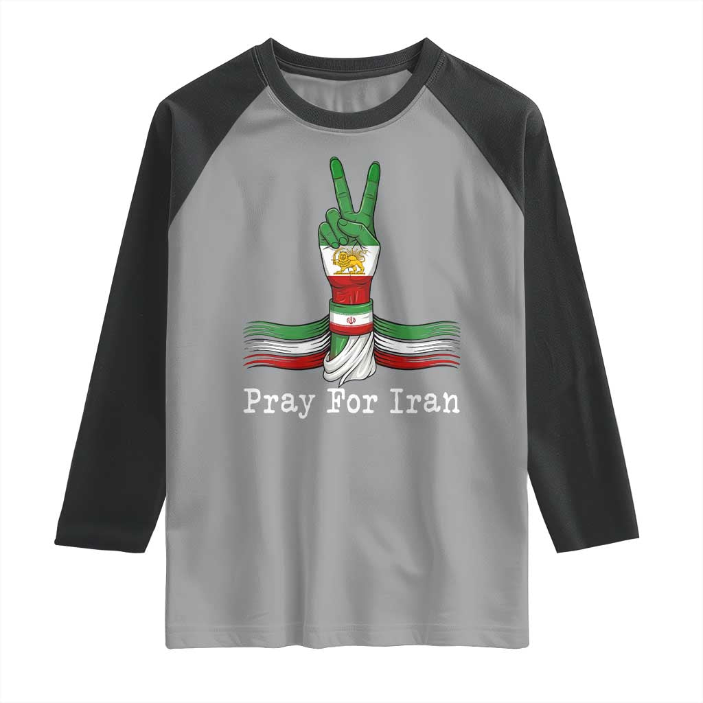 Free Iran Support Raglan Shirt Pray For Iran