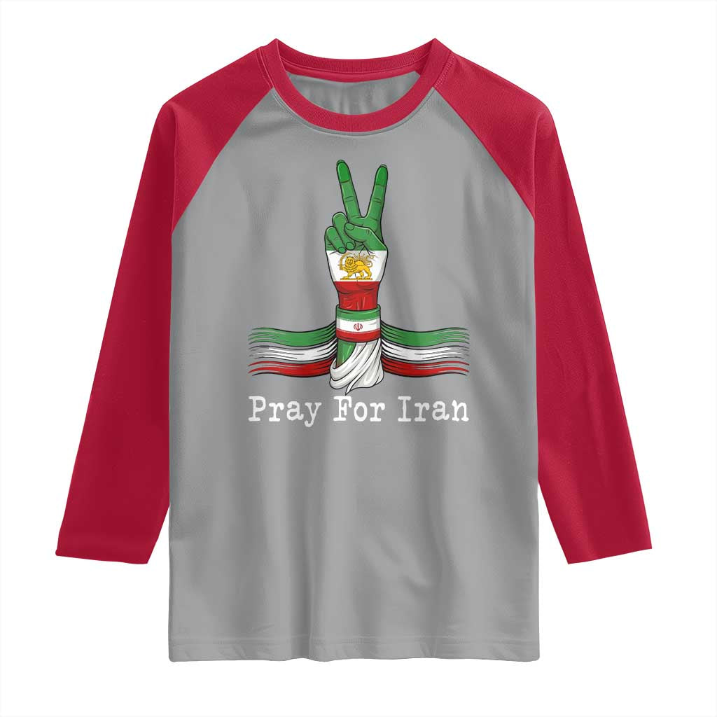 Free Iran Support Raglan Shirt Pray For Iran