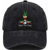 Free Iran Support Washed Cotton Baseball Cap Pray For Iran