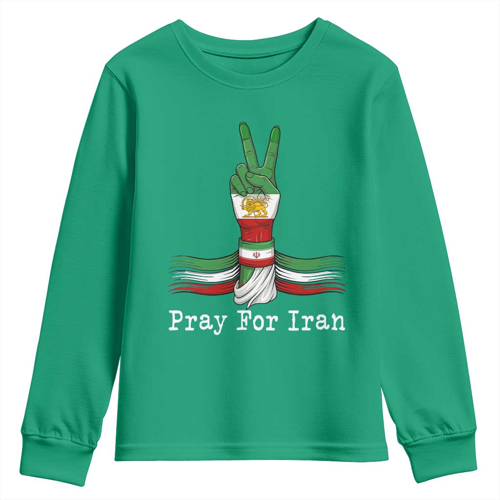 Free Iran Support Youth Sweatshirt Pray For Iran